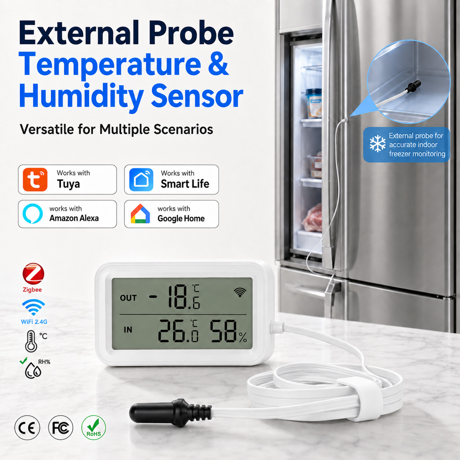Temperature Humidity Sensor - مقياس حرارة ورطوبة خارجي مقاوم للماء