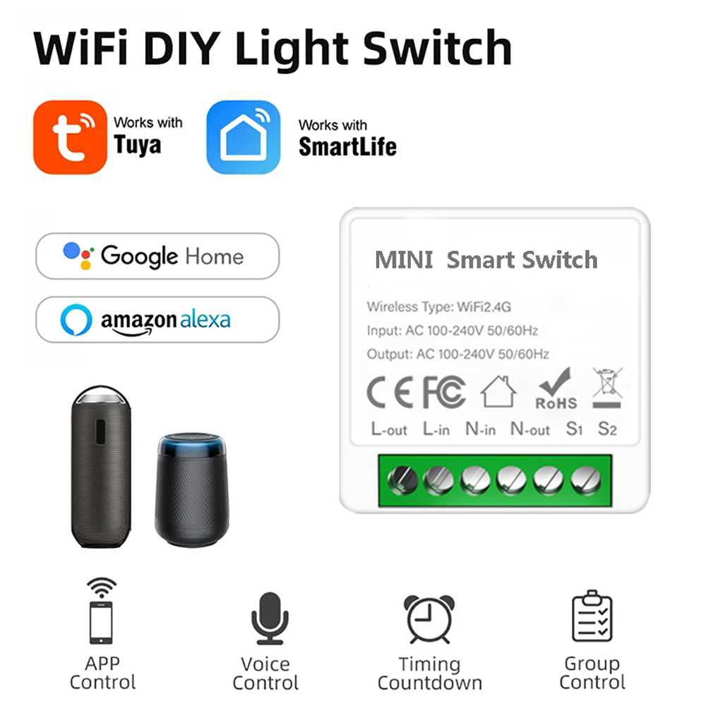 Home Automation Diy - 2 طريقة التحكم Tuya Mini 16A