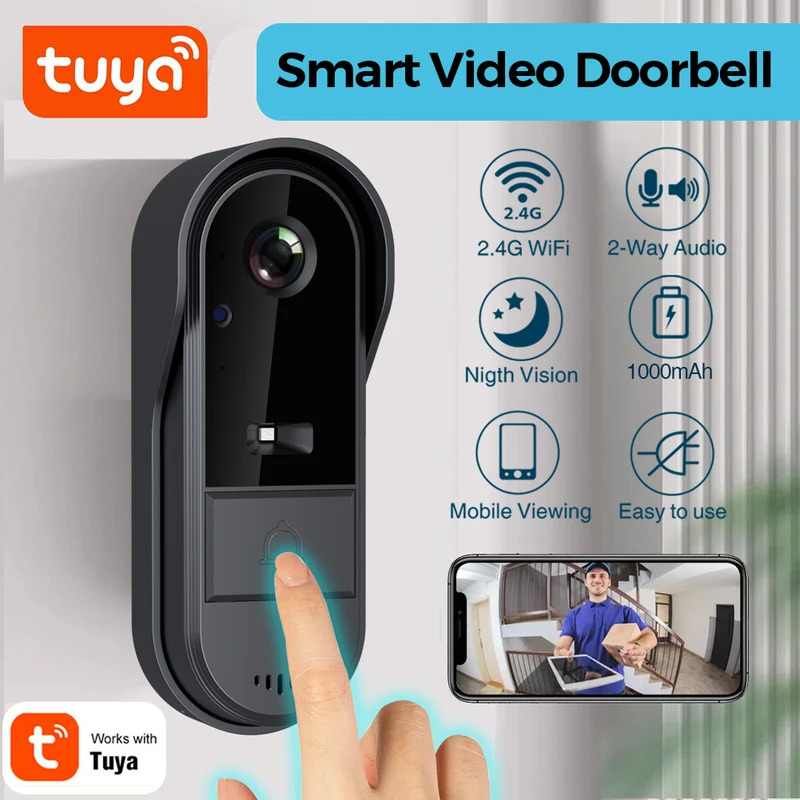 Tuya WiFi جرس باب ثنائي الاتجا - مراجعة Smart Doorbell Wired وسعره