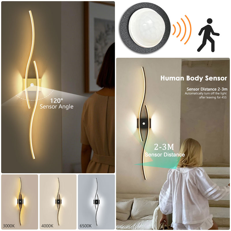 مصابيح جدارية LED بمستشعر حركة - مراجعة Motion Sensor Pir Wired وسعره